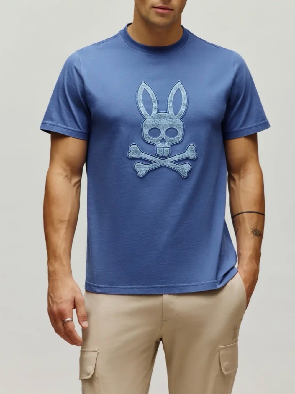 Psycho Bunny Gabin Graphic Tee Gray/Blue Size 6/Large NWT IN PACKAGE